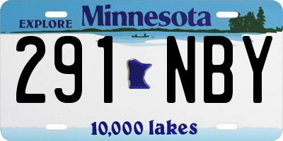 MN license plate 291NBY