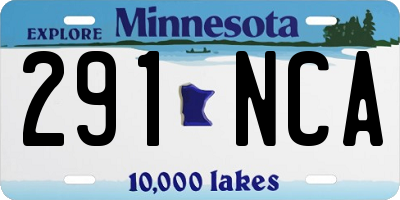 MN license plate 291NCA