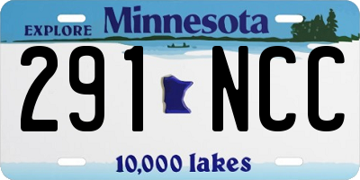 MN license plate 291NCC