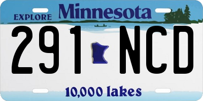 MN license plate 291NCD
