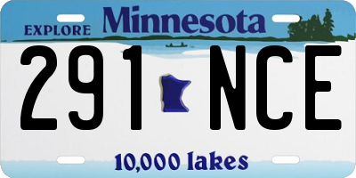 MN license plate 291NCE