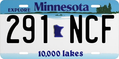 MN license plate 291NCF