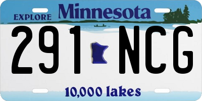 MN license plate 291NCG