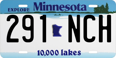 MN license plate 291NCH
