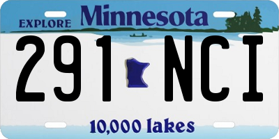 MN license plate 291NCI