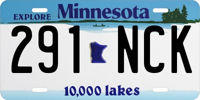 MN license plate 291NCK
