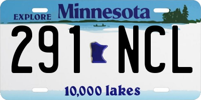 MN license plate 291NCL