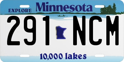 MN license plate 291NCM