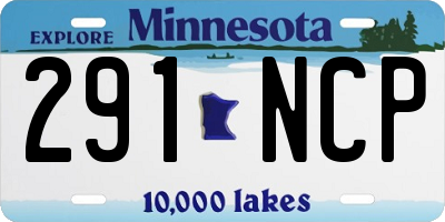 MN license plate 291NCP
