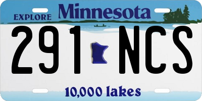 MN license plate 291NCS