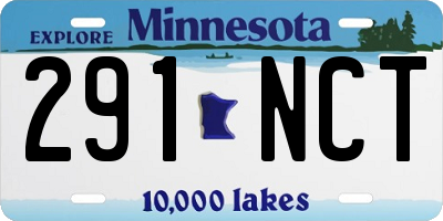 MN license plate 291NCT
