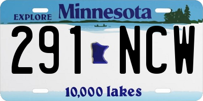 MN license plate 291NCW