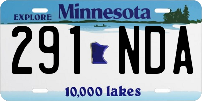 MN license plate 291NDA