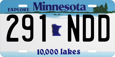 MN license plate 291NDD