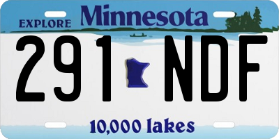 MN license plate 291NDF