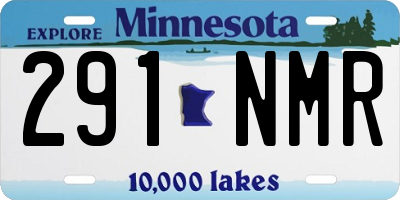 MN license plate 291NMR
