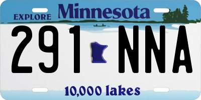 MN license plate 291NNA