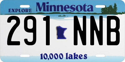 MN license plate 291NNB