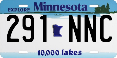 MN license plate 291NNC