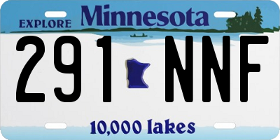 MN license plate 291NNF