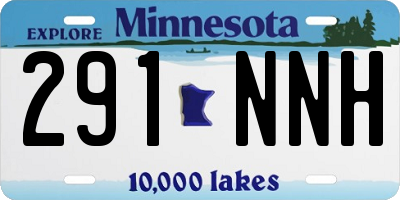 MN license plate 291NNH