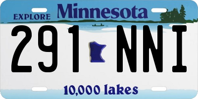 MN license plate 291NNI