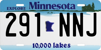 MN license plate 291NNJ