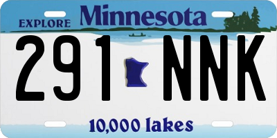 MN license plate 291NNK