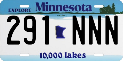 MN license plate 291NNN