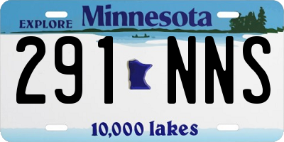 MN license plate 291NNS