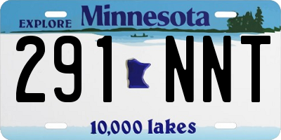MN license plate 291NNT