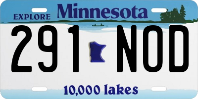 MN license plate 291NOD