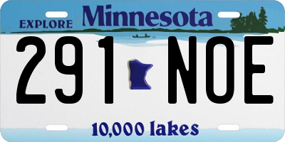 MN license plate 291NOE