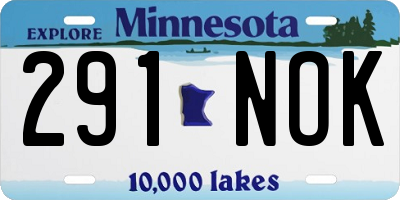 MN license plate 291NOK