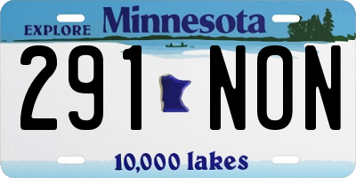MN license plate 291NON