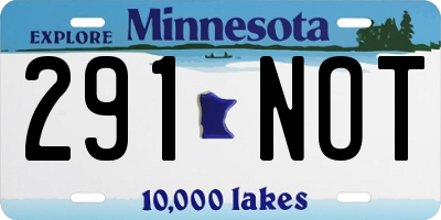 MN license plate 291NOT