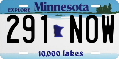 MN license plate 291NOW