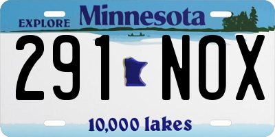 MN license plate 291NOX