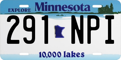 MN license plate 291NPI