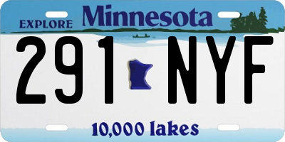 MN license plate 291NYF