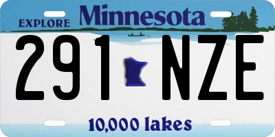 MN license plate 291NZE