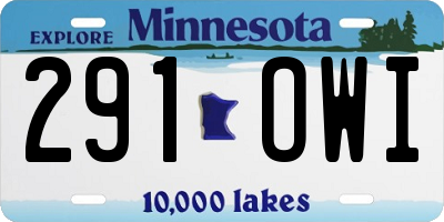 MN license plate 291OWI