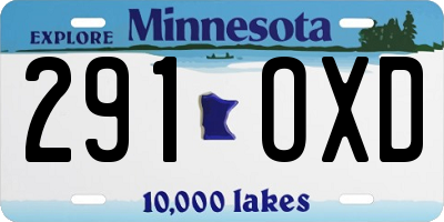 MN license plate 291OXD