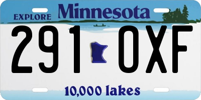MN license plate 291OXF