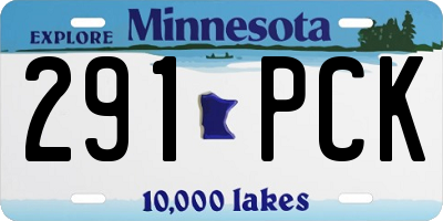 MN license plate 291PCK