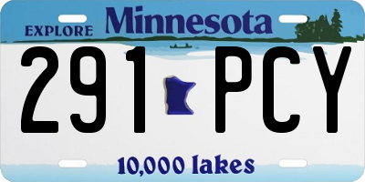 MN license plate 291PCY