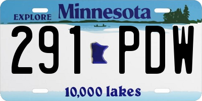 MN license plate 291PDW