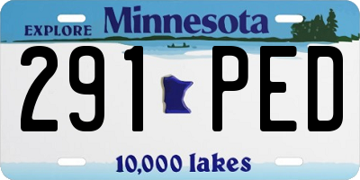 MN license plate 291PED
