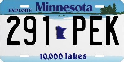 MN license plate 291PEK