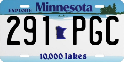 MN license plate 291PGC